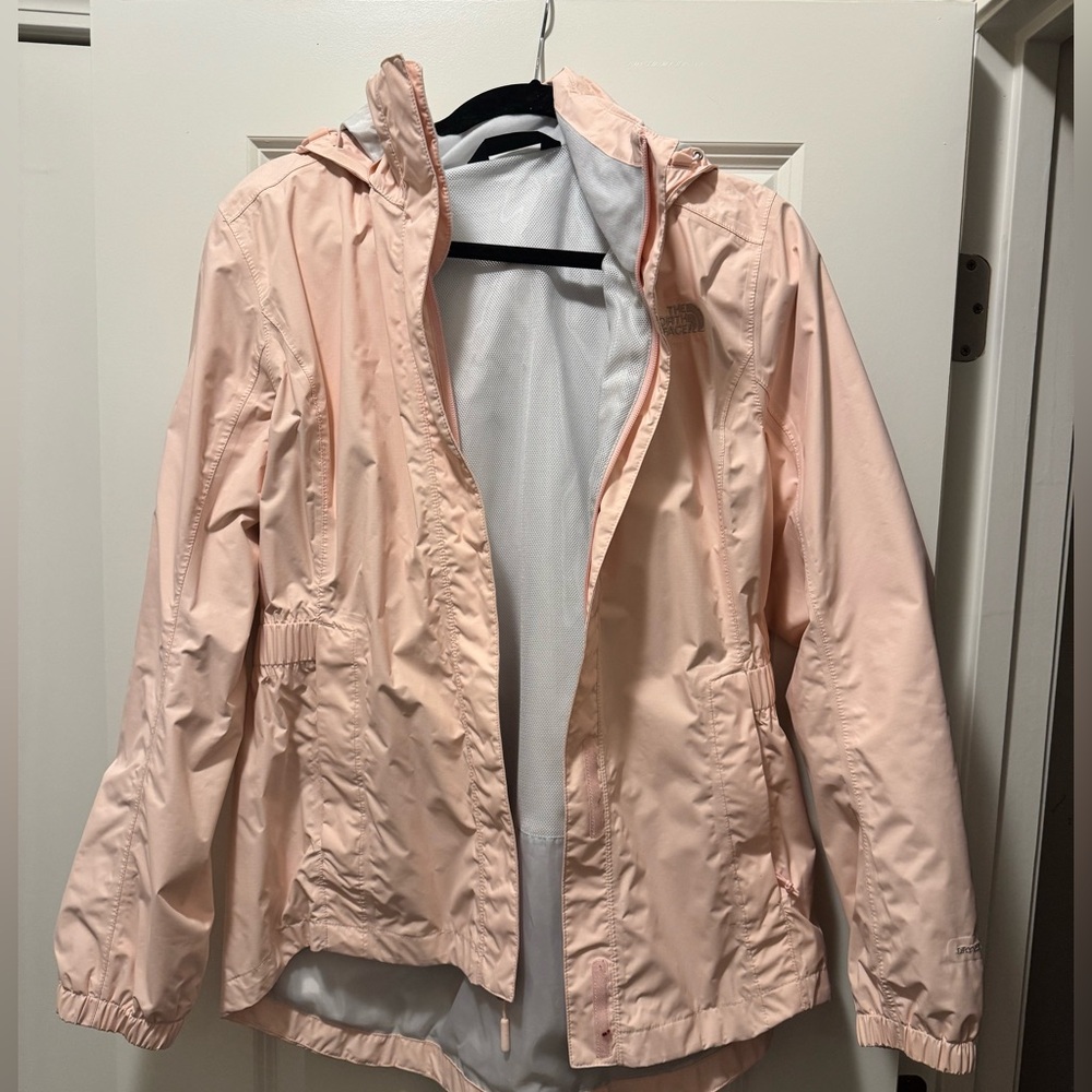 North Face Pink Raincoat - Size Large